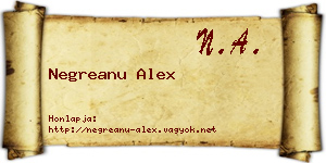 Negreanu Alex névjegykártya